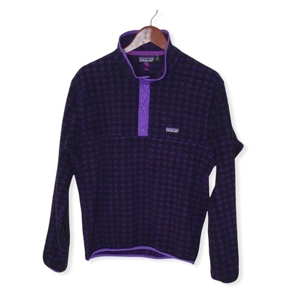 Vintage Patagonia Purple Houndstooth Pullover. - Picture 1 of 10